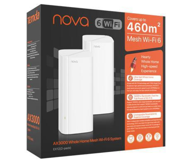 Tenda Nova EX12 2-PACK (3000Mb/s a/b/g/n/ac/ax) - 1109248 - zdjęcie 4